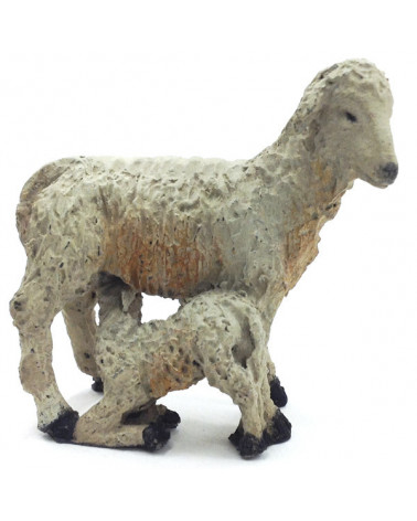 Sheep with little lamb 16-18 cm.